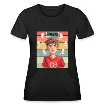 Empilage de gobelets Speed Stacker - T-shirt sport Femme - noir - Devant - AI Model Female 172 light (172cm)