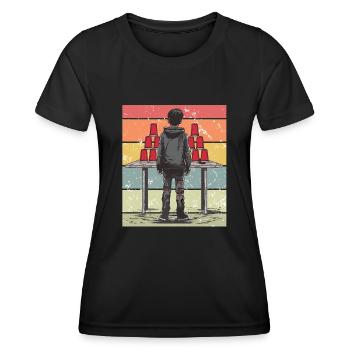 Stapeln Von Bechern Speed Stacker - Frauen Funktions-T-Shirt - Schwarz - Vorne - AI Model Female 172 light (172cm)