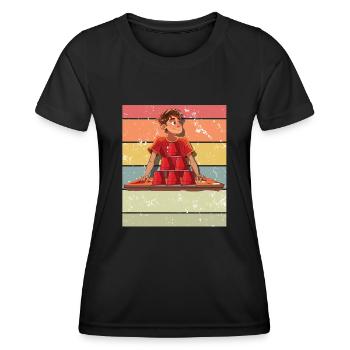 Empilage de gobelets Speed Stacker - T-shirt sport Femme - noir - Devant - AI Model Female 172 light (172cm)