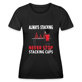 Empilage de gobelets Speed Stacker - T-shirt sport Femme - noir - Devant - AI Model Female 172 light (172cm)