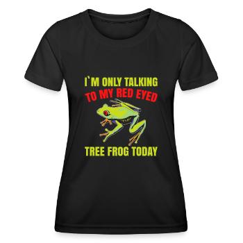 Red-eyed tree frog, rainforest amphibian - Women's Functional T-Shirt - black - Front - AI Model Female 172 light (172cm)