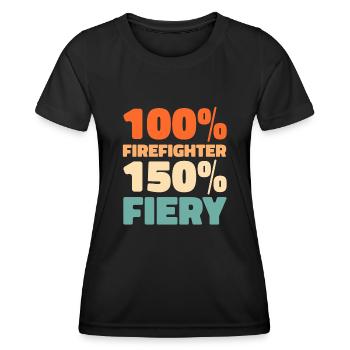 Feuerwehrmann - Frauen Funktions-T-Shirt - Schwarz - Vorne - AI Model Female 172 light (172cm)