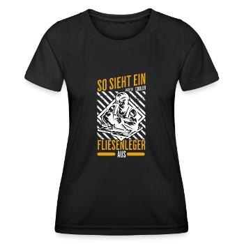This is what a really cool tiler looks like - Women's Functional T-Shirt - black - Front - AI Model Female 172 light (172cm)