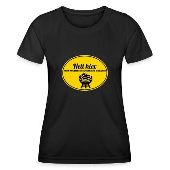 Nice here but they have already been to a barbecue - Women's Functional T-Shirt - black - Front - AI Model Female 172 light (172cm)