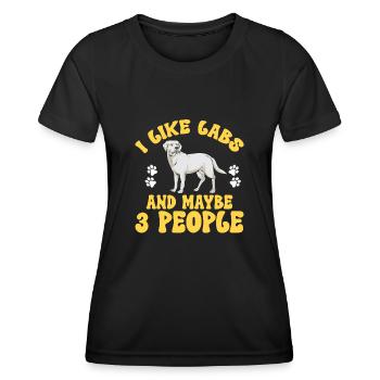 White Labrador Retriever White Lab - Women's Functional T-Shirt - black - Front - AI Model Female 172 light (172cm)