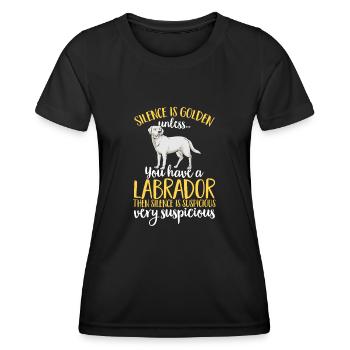 White Labrador Retriever White Lab - Women's Functional T-Shirt - black - Front - AI Model Female 172 light (172cm)