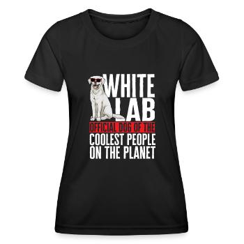 Labrador Retriever blanc Labrador Labrador blanc - T-shirt sport Femme - noir - Devant - AI Model Female 172 light (172cm)