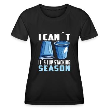 Stapeln Von Bechern Speed Stacker - Frauen Funktions-T-Shirt - Schwarz - Vorne - AI Model Female 172 light (172cm)