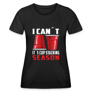 Stapeln Von Bechern Speed Stacker - Frauen Funktions-T-Shirt - Schwarz - Vorne - AI Model Female 172 light (172cm)