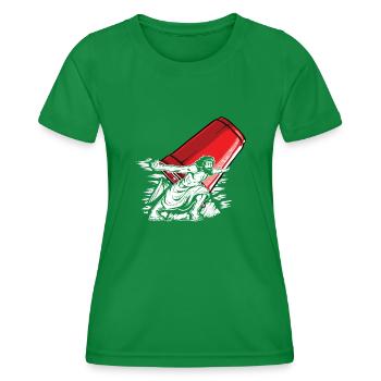 Empilage de gobelets Speed Stacker - T-shirt sport Femme - vert - Devant - AI Model Female 172 dark (172cm)