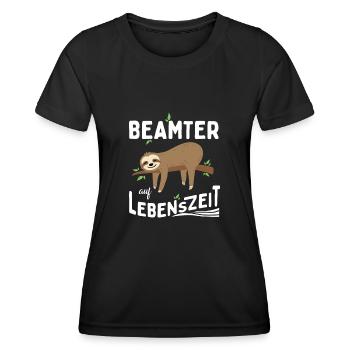 Fonctionnaire à vie - T-shirt sport Femme - noir - Devant - AI Model Female 172 light (172cm)