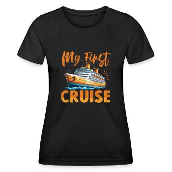 My First Cruise Family Vacation - Fun - Women's Functional T-Shirt - black - Front - AI Model Female 172 light (172cm)
