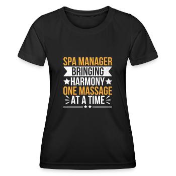 SPA Manager Job Wellness Funny SPA Management Sayi - Women's Functional T-Shirt - black - Front - AI Model Female 172 light (172cm)