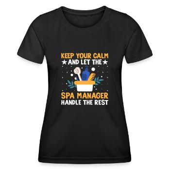 SPA Manager Job Wellness Funny SPA Management Sayi - Women's Functional T-Shirt - black - Front - AI Model Female 172 light (172cm)