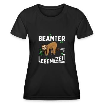 Fonctionnaire à vie - T-shirt sport Femme - noir - Devant - AI Model Female 172 light (172cm)