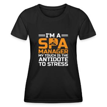 SPA Manager Job Wellness Lustig SPA Management Sayi - Frauen Funktions-T-Shirt - Schwarz - Vorne - AI Model Female 172 light (172cm)