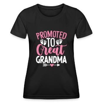 Promue au rang d’arrière-grand-mère Funny Mamaw - T-shirt sport Femme - noir - Devant - AI Model Female 172 light (172cm)