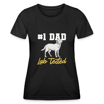 Labrador Retriever blanc Labrador Labrador blanc - T-shirt sport Femme - noir - Devant - AI Model Female 172 light (172cm)