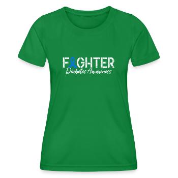 Fighter T1D Warrior Blue Ribbon Useless Pancreas - Women's Functional T-Shirt - kelly green - Front - AI Model Female 172 dark (172cm)