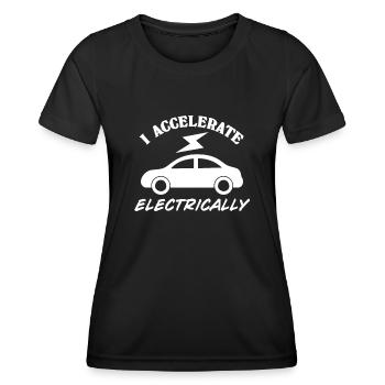 Electric Car Battery E-Car - Women's Functional T-Shirt - black - Front - AI Model Female 172 light (172cm)