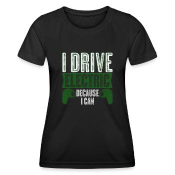 E-Car Electric Vehicle Electric Car - Women's Functional T-Shirt - black - Front - AI Model Female 172 light (172cm)