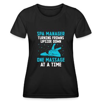 SPA Manager Job Wellness Funny SPA Management Sayi - Women's Functional T-Shirt - black - Front - AI Model Female 172 light (172cm)
