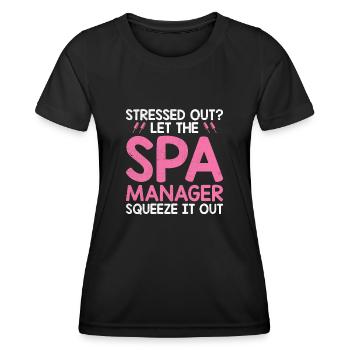 SPA Manager Job Wellness Funny SPA Management Sayi - Women's Functional T-Shirt - black - Front - AI Model Female 172 light (172cm)