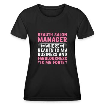 Gestionnaire de SPA Emploi Bien-être Drôle Gestion de SPA Sayi - T-shirt sport Femme - noir - Devant - AI Model Female 172 light (172cm)