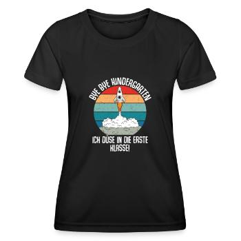 Bye Bye Kindergarten I'm Jetting Into 1st Grade - Women's Functional T-Shirt - black - Front - AI Model Female 172 light (172cm)