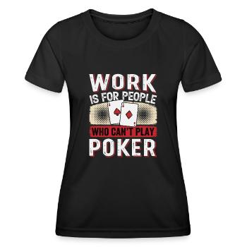 Joueurs de poker, amateurs de jeux de cartes, - T-shirt sport Femme - noir - Devant - AI Model Female 172 light (172cm)