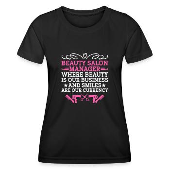 Gestionnaire de SPA Emploi Bien-être Drôle Gestion de SPA Sayi - T-shirt sport Femme - noir - Devant - AI Model Female 172 light (172cm)