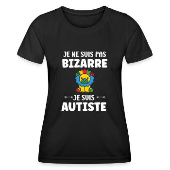 Je ne suis pas bizarre je suis autiste - T-shirt sport Femme - noir - Devant - AI Model Female 172 light (172cm)