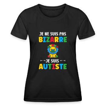 Je ne suis pas bizarre je suis autiste - T-shirt sport Femme - noir - Devant - AI Model Female 172 light (172cm)