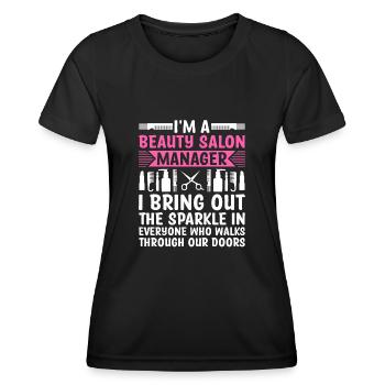 Gestionnaire de SPA Emploi Bien-être Drôle Gestion de SPA Sayi - T-shirt sport Femme - noir - Devant - AI Model Female 172 light (172cm)