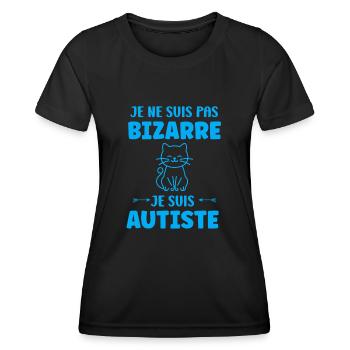 Je ne suis pas bizarre je suis autiste - T-shirt sport Femme - noir - Devant - AI Model Female 172 light (172cm)