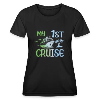 My First Cruise Family Vacation - Fun - Women's Functional T-Shirt - black - Front - AI Model Female 172 light (172cm)
