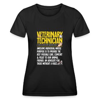Vet Tech Veterinary Medicine Veterinary Technician - Women's Functional T-Shirt - black - Front - AI Model Female 172 light (172cm)