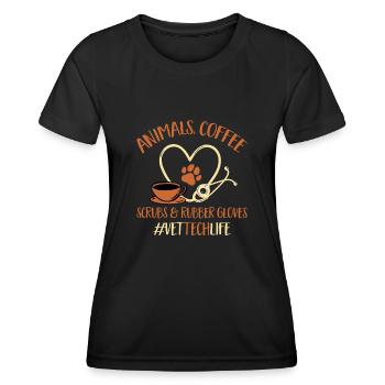 Vet Tech Veterinärmedizin Veterinärtechniker - Frauen Funktions-T-Shirt - Schwarz - Vorne - AI Model Female 172 light (172cm)
