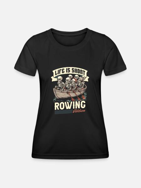 Rudern Ruderer - Frauen Funktions-T-Shirt - Schwarz