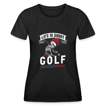 Golf Golfer Golfen - Frauen Funktions-T-Shirt - Schwarz - Vorne - AI Model Female 172 light (172cm)