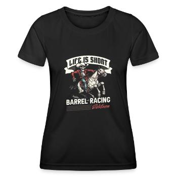 Barrel Racing Western Riding Barrel Racing - T-shirt sport Femme - noir - Devant - AI Model Female 172 light (172cm)