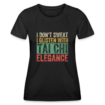 Art du Tai Chi pour les grands-pères, art martial Tai Chi - T-shirt sport Femme - noir - Devant - AI Model Female 172 light (172cm)