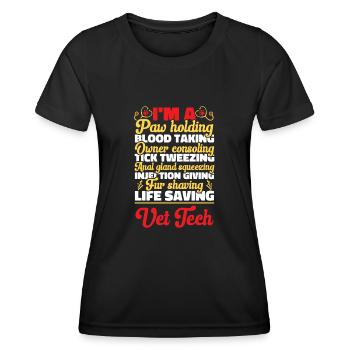 Vet Tech Veterinary Veterinary Technician - Women's Functional T-Shirt - black - Front - AI Model Female 172 light (172cm)