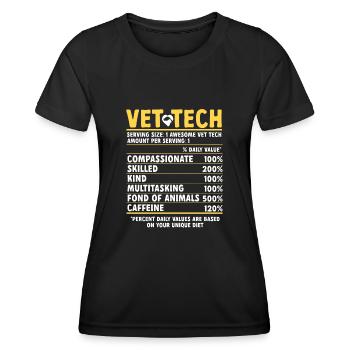 Vet Tech Veterinary Veterinary Technician - Women's Functional T-Shirt - black - Front - AI Model Female 172 light (172cm)
