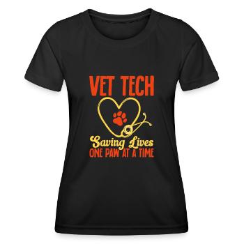 Vet Tech Veterinary Veterinary Technician - Women's Functional T-Shirt - black - Front - AI Model Female 172 light (172cm)