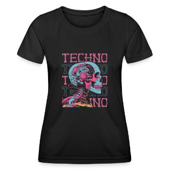 Techno Raver - T-shirt sport Femme - noir - Devant - AI Model Female 172 light (172cm)