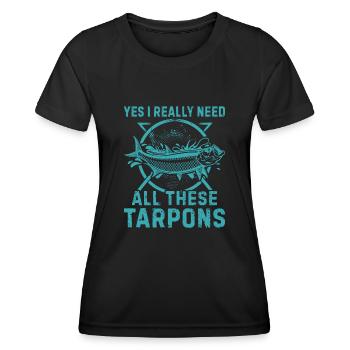 Tarpon Fishing Fishing Fisherman Anglers - Frauen Funktions-T-Shirt - Schwarz - Vorne - AI Model Female 172 light (172cm)