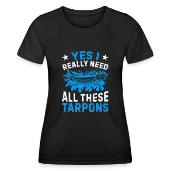 Tarpon Pêche Pêche Pêcheur Pêcheurs - T-shirt sport Femme - noir - Devant - AI Model Female 172 light (172cm)