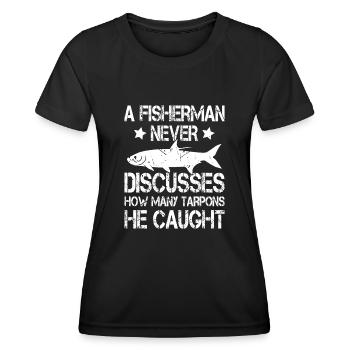 Saltwater Adventure for Tarpon Fishing Enthusiasts - Women's Functional T-Shirt - black - Front - AI Model Female 172 light (172cm)