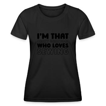 Machine à coudre Machine à coudre Gandma - T-shirt sport Femme - noir - Devant - AI Model Female 172 light (172cm)